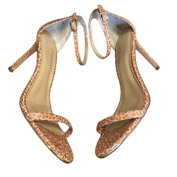 Banana Republic Juliette Leopard Print Open Toe Heels in Clay Pink 8 - Picture 7 of 11